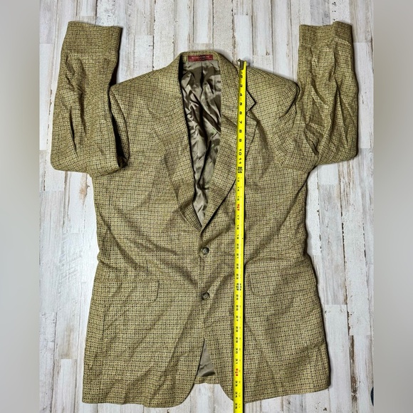 Vintage Nordstrom Men's Silk Wool Light Brown Tweed Blazer 43L - Picture 5 of 11